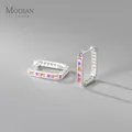 Modian-Boucles d'oreilles créoles en argent regardé 925 pour femme arc-en-ciel contre-indiqué