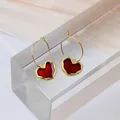 Boucles d'oreilles en forme de cœur pour femmes bijoux en forme de cœur irrégulier style coréen