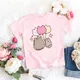 T-shirt imprimé chat gris dessin animé Harajuku Kawaii pour enfants t-shirts drôles pour enfants