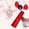 Collier entrelacé coeur avec boîte-cadeau rose créative pour femme petite amie cadeau du jour
