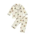 Lioraitin – pyjama unisexe pour enfants de 0 à 6 ans costume imprimé ours manches longues poche