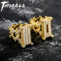 TOicalRILLZ-Ensemble de bijoux de mode Hip Hop pour hommes Baguette de luxe Bague à groupe Iced