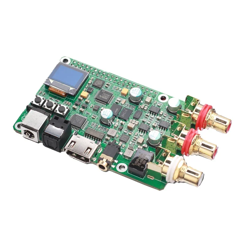 Nvarcher-Carte décodeur audio de radiateur Raspberry Pi ES9038Q2m, HIFI Nicarfiber I2S analogique 3B + 4B 768K 32Bit DSDorgm