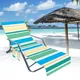 Housse de serviette de chaise de plage Portable à longue sangle lit de plage avec poche pour