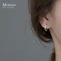 MODIAN-Boucles d'oreilles créoles carrées en argent regardé 925 pour femme boucles d'oreilles