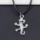 Gecko Lézard tibétain argent document pendentif collier tour de cou breloque cuir noir prix