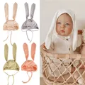 Bonnet gaufré avec longues oreilles de lapin pour bébé fille et garçon joli accessoire Kawaii pour