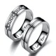 Bagues de couple en acier inoxydable pour hommes et femmes lettrage je t'aime bracelet de mariage