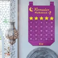 Calendrier de l'avent en feutre suspendu Eid Mubarak calendrier compte à rebours pour décor de