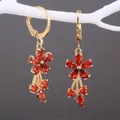 Huitan – boucles d'oreilles fantaisie en forme de fleur pour femme bijoux fantaisie couleur vive