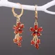 Huitan – boucles d'oreilles fantaisie en forme de fleur pour femme bijoux fantaisie couleur vive