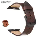 Beafy – bracelet en cuir naturel craquelé marron foncé marron clair pour Apple Watch iwatch 42mm