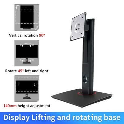Support de moniteur pour écran de bureau 24-27 pouces Rotation verticale à 90 degrés