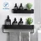 Étagère de salle de bain nordique, sans perceuse, étagères murales, porte-serviettes, panier de rangement de douche noir, accessoires de salle de bains