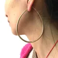 UKEN-Boucles d'oreilles créoles en cuivre goutte d'eau brillantes pour femmes style punk grand