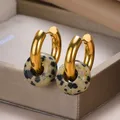 Boucles d'Oreilles en Pierre Naturelle Blanche pour Femme Grosses Perles Rondes Bijoux de Voyage