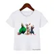 T-shirt à Manches Courtes pour Enfant Garçon et Fille Imprimé Dessin Animé Animation Été Blanc