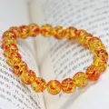 Bracelet de perles d'ambre de cire d'abeille jaune pour hommes et femmes breloques de yoga chakra