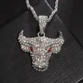 Hip Hop – collier avec pendentif taureau en Zircon pour femmes et hommes chaîne torsadée cadeau