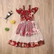 Robe de princesse en maille à volants floraux pour bébés filles combinaison initiée à la fibre avec