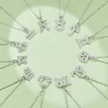 BOEYCJR-Collier pendentif en argent 925 pour femme 12 constellations signe étoile Lion Vierge