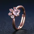 Bague ajustable en forme de patte d'ours ou de chat anneau en or Rose pour femmes bijoux de