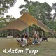 Bâche de tente de camping étanche 4.4x6m feuille de mouche extérieure Oxford grand auvent abri