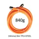 Corde en acier revêtu de TPU orange 14mm x 2.8m 840g ULavec tête de clic pièce de rechange