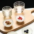 Petits bols en verre transparents empilables plats ronds à dessert plats d'accompagnement ronds