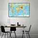 Toile carte du monde en russe 59x42cm décoration murale carte géographique du monde papiers