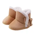 Bottines d'hiver en cuir pour bébés garçons et filles chaussures chaudes en fausse fourrure russie