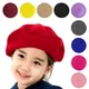 Chapeau béret avec document solide pour filles chapeaux chauds pour enfants casquette de peintre