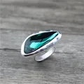 Anslow-Bague de fiançailles en cristal de forme irrégulière pour couple bijoux rétro en argent