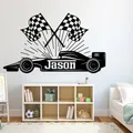 Grand autocollant mural en vinyle personnalisé pour voiture de course décalcomanie de roue F1