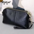 SHUCAI – pochette en cuir véritable pour femmes sac de bonne qualité sacoche tendance à double