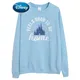 Disney-Sweat-shirt Smile pour femme imprimé dessin animé mignon haut bleu doux château du monde