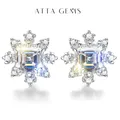 ATTAGEMS-Boucles d'oreilles classiques en argent regardé 925 100% argent massif diamant taillé