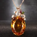 RUZZALLATI – collier avec pendentif en pierres précieuses 15x20mm couleur Champagne bijoux à la
