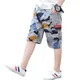 CamSolomon-Shorts cargo à taille élastique pour enfants pantalons bleus pour enfants vêtements