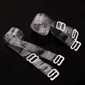 Sangles de soutien-gorge à boucle métallique pour femmes élastiques transparentes givrées