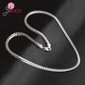 Colliers en argent Sterling 925 pour hommes et femmes chaîne complète sur le côté bijoux de danse