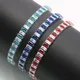 Bracelet de Tennis Double couleur cristal pour femmes nouvelle tendance chaîne en Zircon bleu