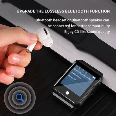 Metal Bluetooth watch MP3 music player HiFi audio quality Bluetooth 5.0 support TF card FM