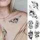 Autocollant de tatouage temporaire imperméable faux tatouage cool fleur de pivoine rose henné