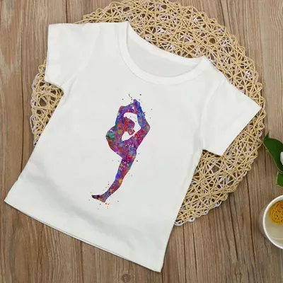 AqPainted-T-shirt avec motif de plume d'amour imprimé pour enfants vêtements Harajuku pour filles