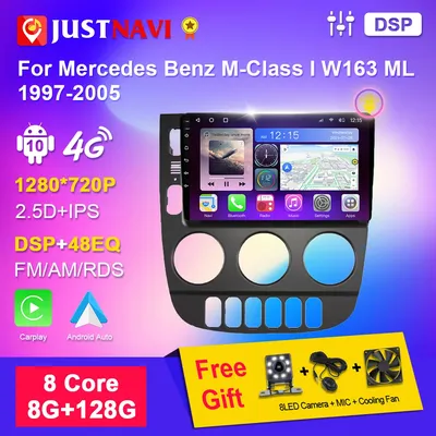 JUSTNAVI pour Mercedes Benz classe M I W163 ML 1997-2005 2 Din Android 10.0 autoradio Navigation GPS