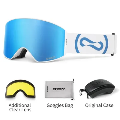 COPOZZ-Lunettes de ski magnétiques pour homme et femme protection anti-buée verres à changement