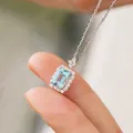 Huitan – collier de femme au tempérament doux avec zircon cubique bleu clair nouveau design bijoux