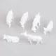 100pcs Blanc Modèle Vaches Échelle 1:87 Non Peint En Plastique Ferme Animaux Vaches Pour Le Modèle