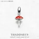 Pendentif porte-bonheur champignon rouge pendentif porte-bonheur en argent Sterling 925 Style